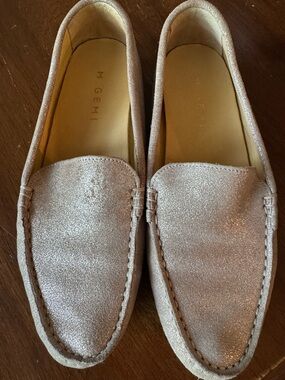 M. Gemi Shimmer Loafers - Gold Metallic